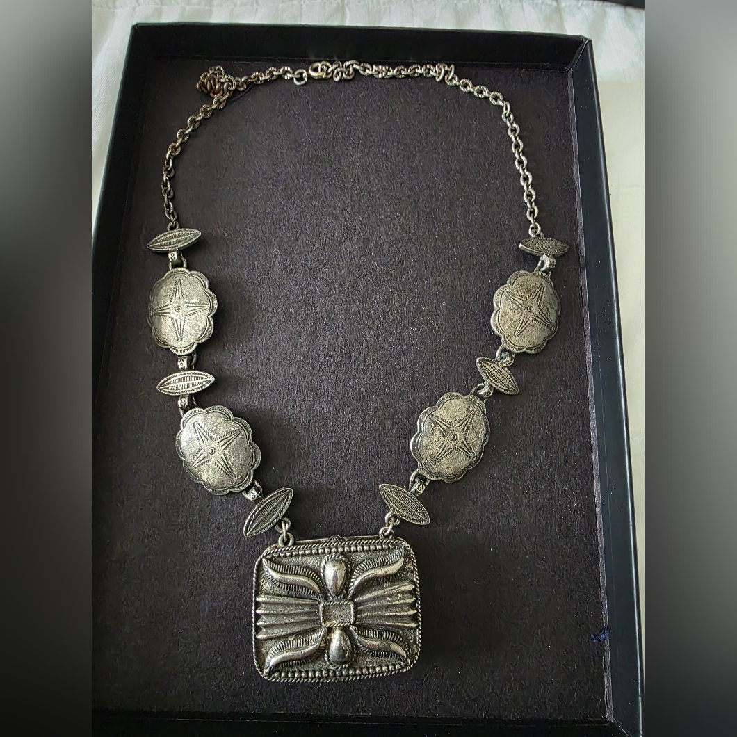 Vintage Estee Lauder Necklace With Perfume Locket Unique Piece Boho Indian